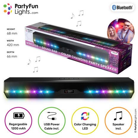 LED SOUND BAR (Speaker con luci LED c/cambio colore) 42cm…x12